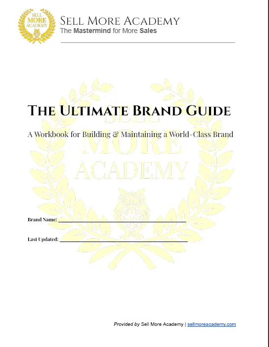 The Ultimate Brand Guide workbook cover — a workbook for building and maintaining a world-class brand