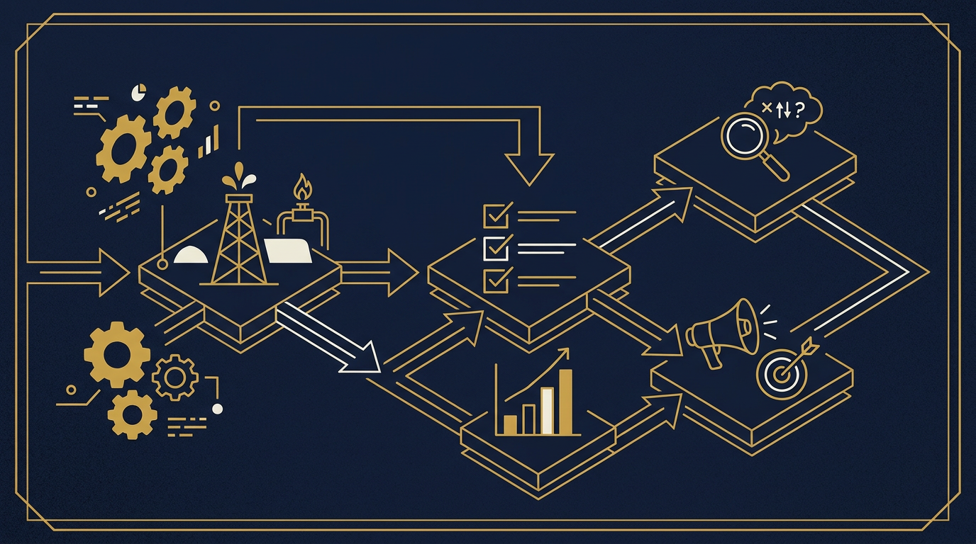 Diagram: how Bakersfield, California businesses put marketing strategy for this market into practice