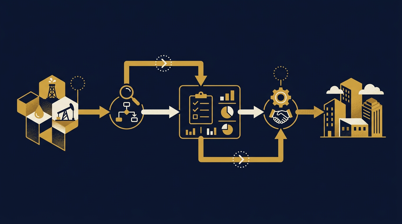 Diagram: how Bakersfield, California businesses put how buyers here buy into practice