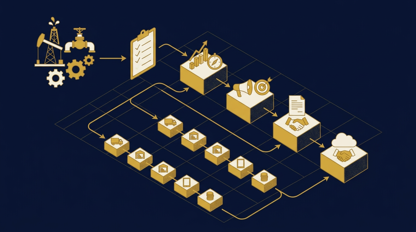 Diagram: how Bakersfield, California businesses put sales strategy for this market into practice