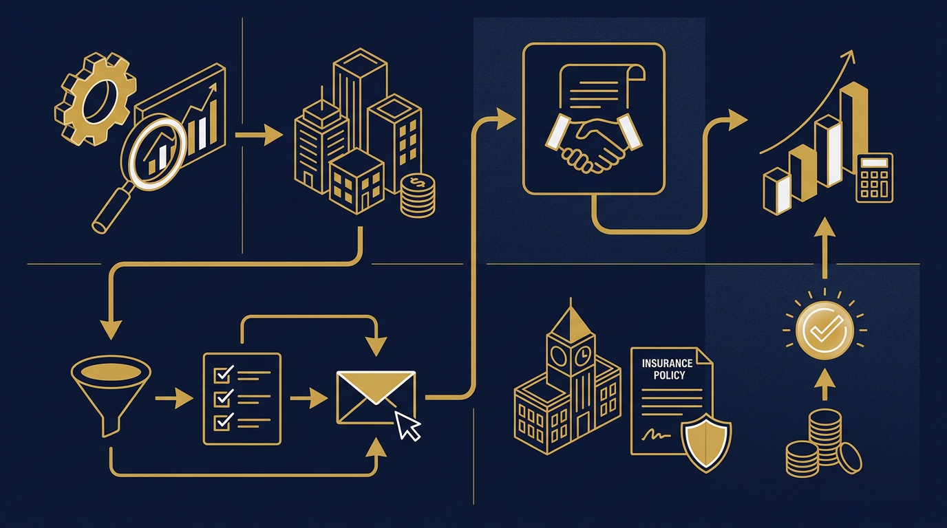 Diagram: how Des Moines, Iowa businesses put sales process for this market into practice