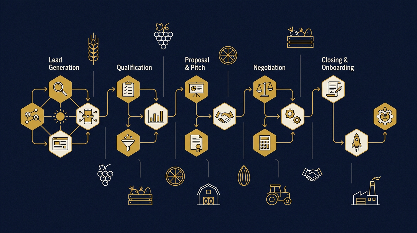 Diagram: how Fresno, California businesses put sales process for this market into practice
