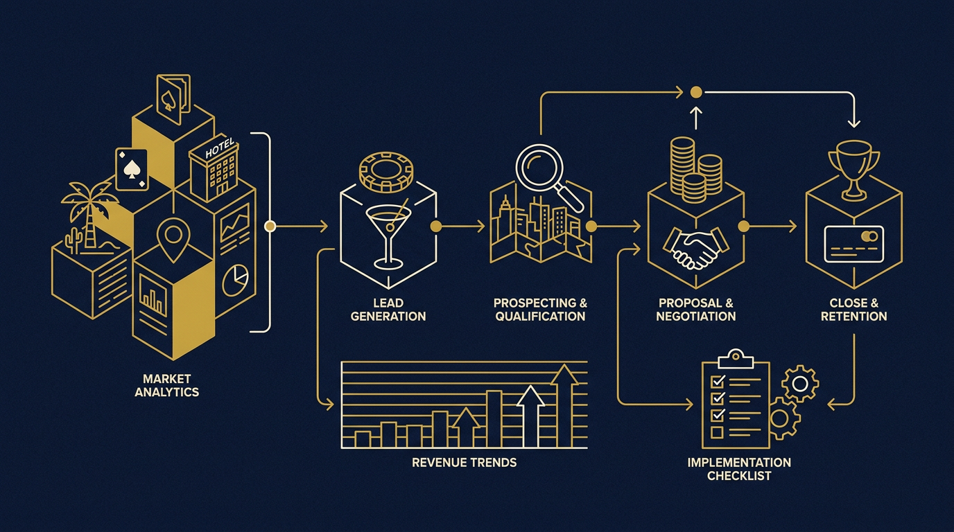 Diagram: how Las Vegas, Nevada businesses put sales strategy for this market into practice