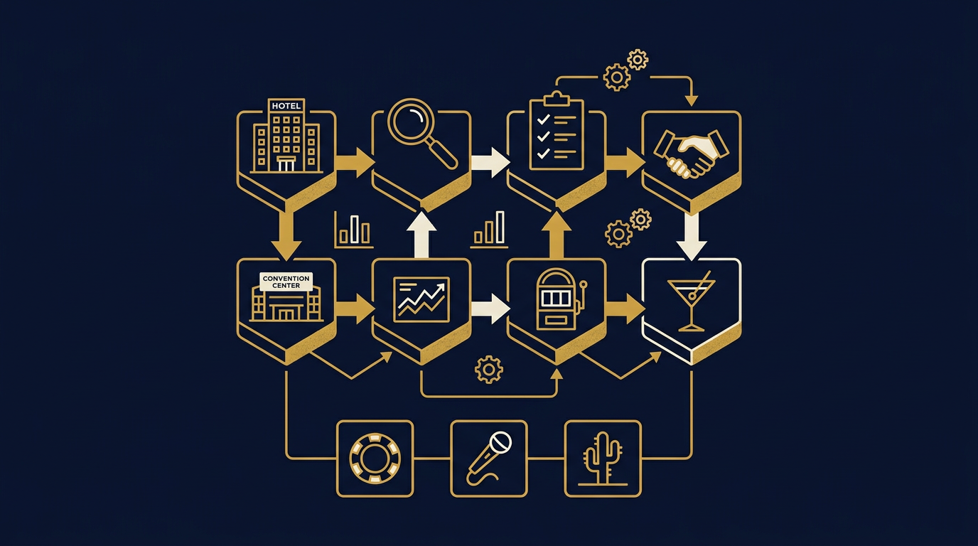 Diagram: how Las Vegas, Nevada businesses put sales process for this market into practice