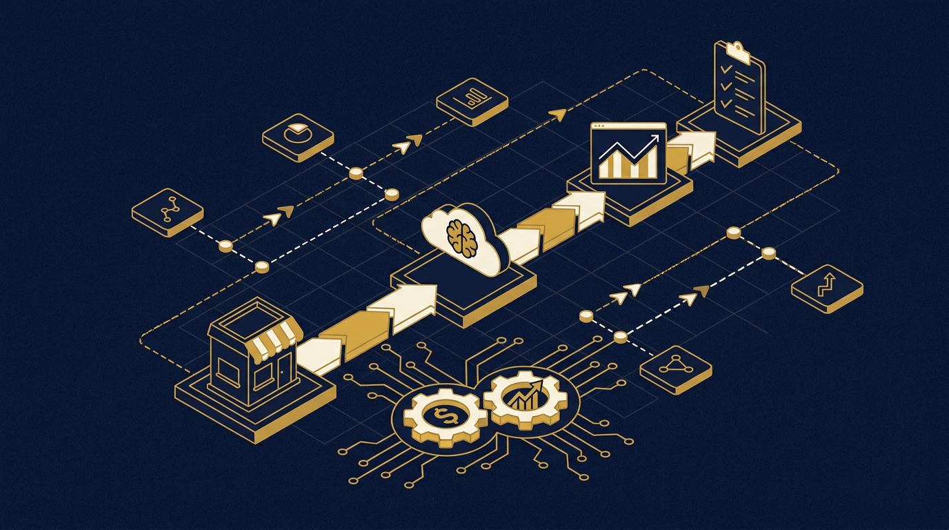 Diagram: how New York, New York businesses put ai for local businesses into practice
