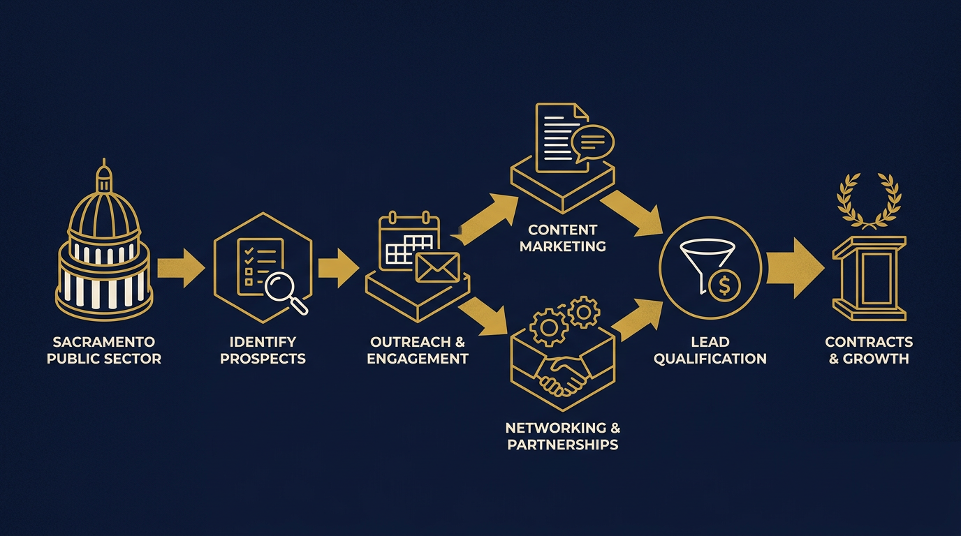 Diagram: how Sacramento, California businesses put lead generation here into practice