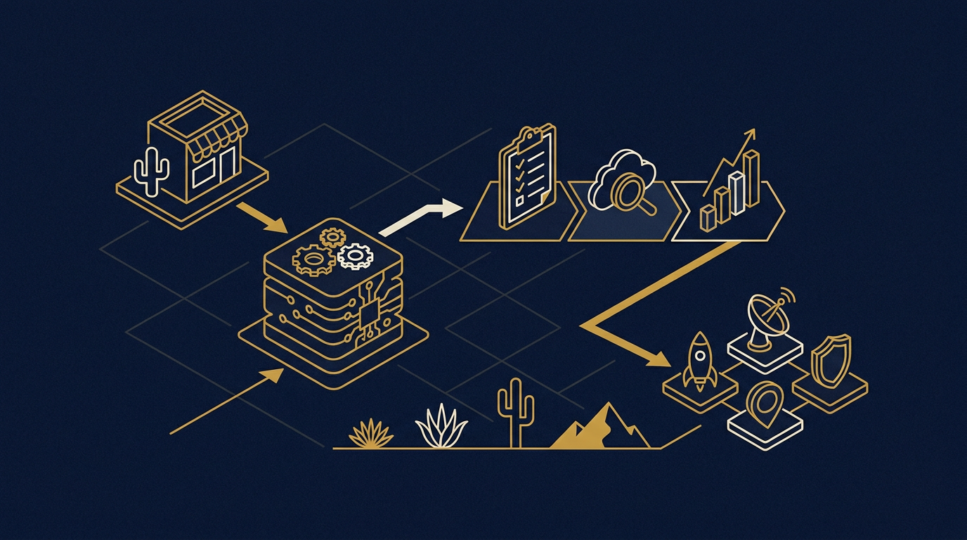 Diagram: how Tucson, Arizona businesses put ai for local businesses into practice